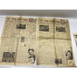 Collection of newspapers and cuttings to include first and second World War examples, Walt Disney Mickey Mouse Weekly Souvenir Coronation issue comic, dated May 30 1953 and other Coronation related news leaves