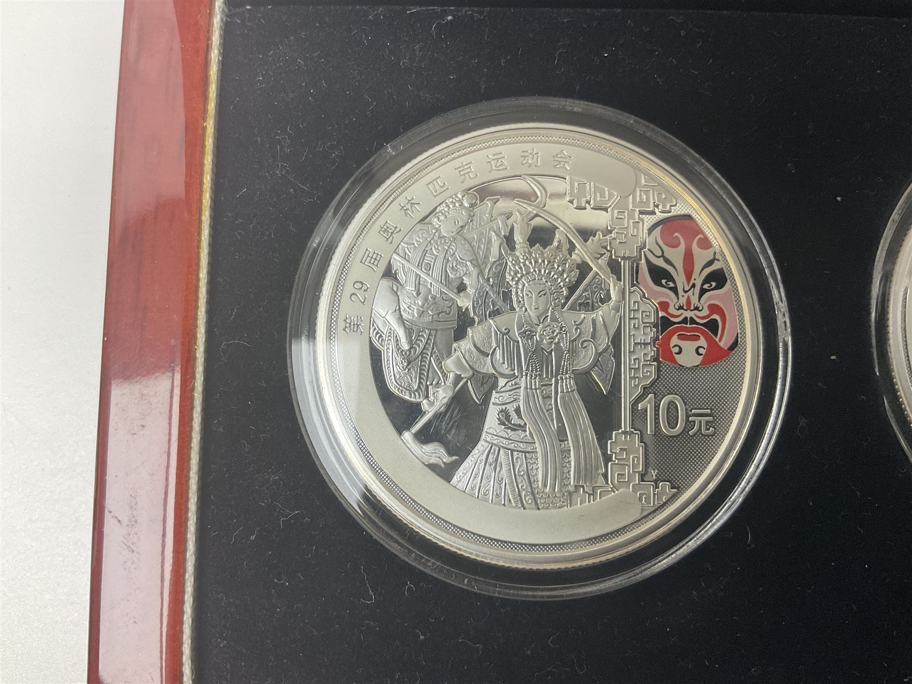 China 2008 Beijing Olympic Games official commemorative silver four coin set, cased with certificates