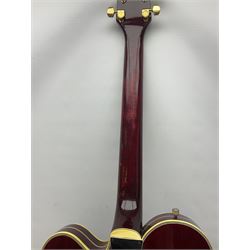 American Gretsch Super Chet semi-acoustic guitar, 1960s/70s, with 'pots' on scratch plate, serial no.5 2071, L111cm overall;  in original hard carrying case  