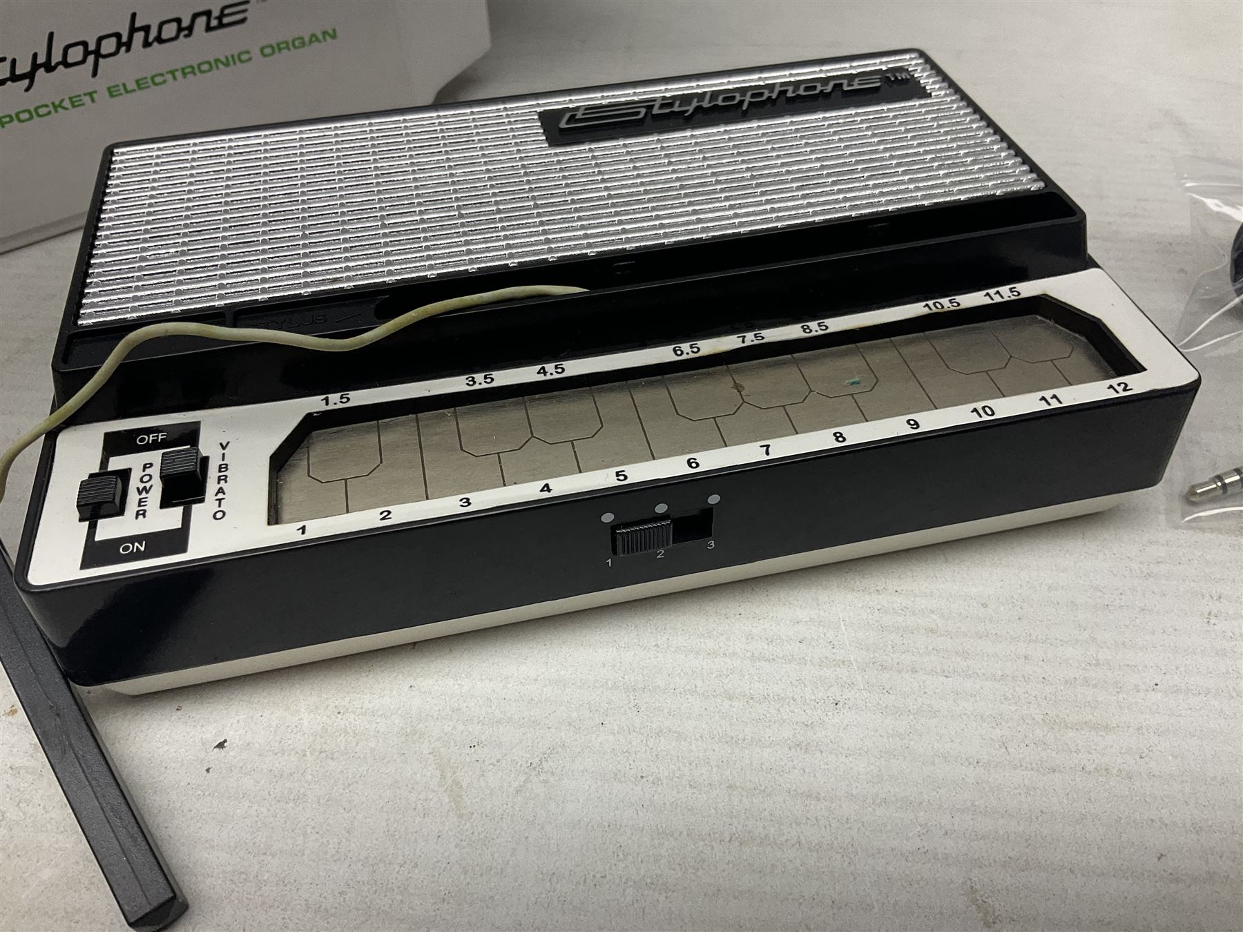 Bagpipes of Caledonia Piping Chanter Kit; Dubreq Stylophone - Pocket Electronic Organ; and Robert Frederick Harmonica; all boxed with instructions (3)