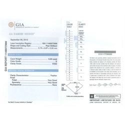 Pair of platinum diamond pendant earrings, each stud set with two pear cut diamonds, of 1.01 carat, 1.02 carat, 0.30 carat and 0.32 carat, spaced by a round brilliant cut diamond, total diamond weight 2.65 carat, each pear cut with a GIA certificate