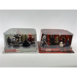 Star Wars  - five Disney Store Deluxe figurine sets for The Last Jedi, two for The Rise of Skywalker - The First Order and The Resistance, The Force Awakens and The Rogue; all virtually mint and boxed (5)