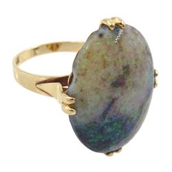 Gold single stone opal ring, opal approx 10.45 carat