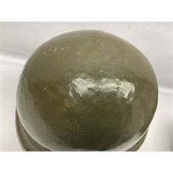 1950s French Algerian War steel helmet with liner; indistinctly marked 'S.I.A. LE EANS(?) 71R'