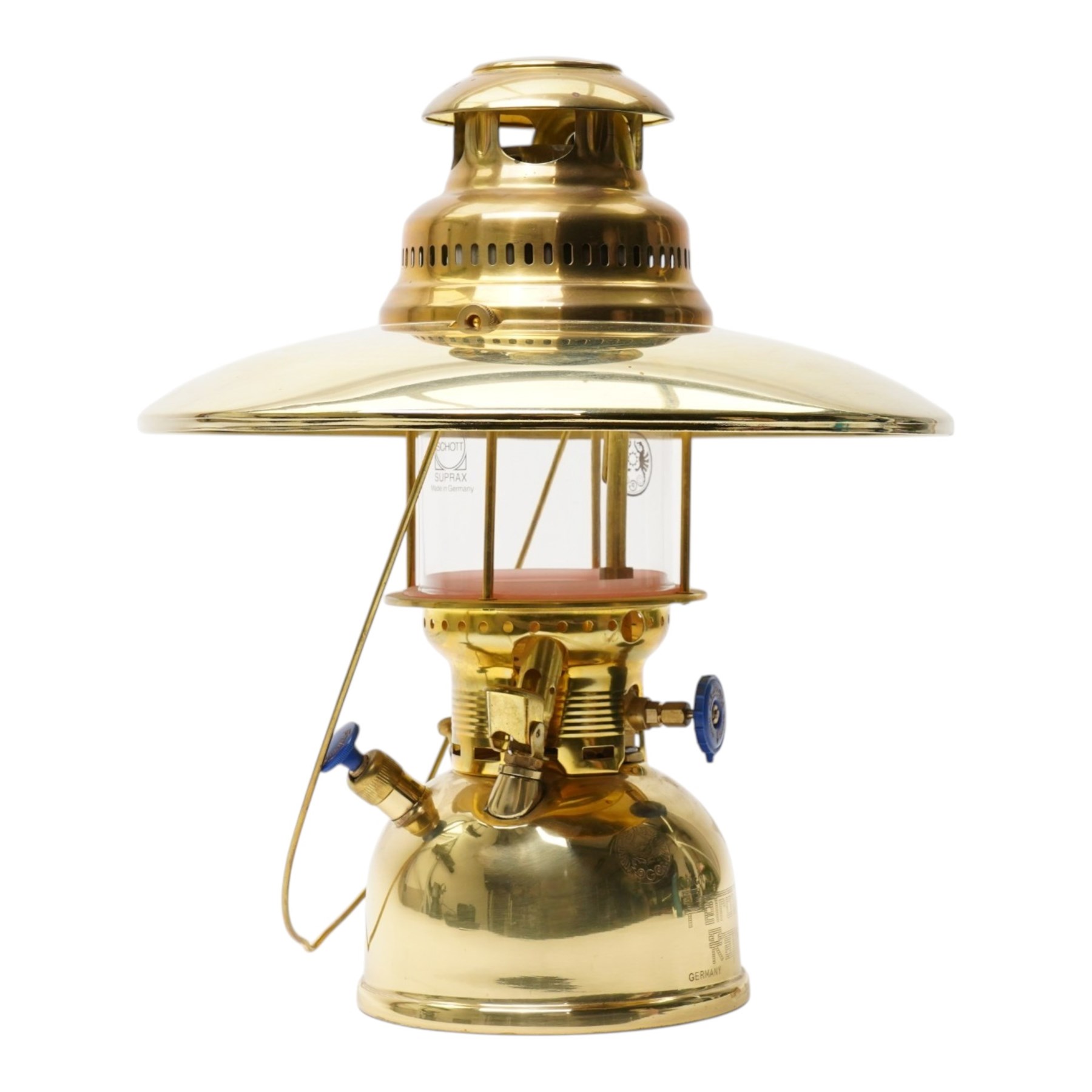 Super Petromax Rapid 829/500CP pressure lantern in brass case H40cm 