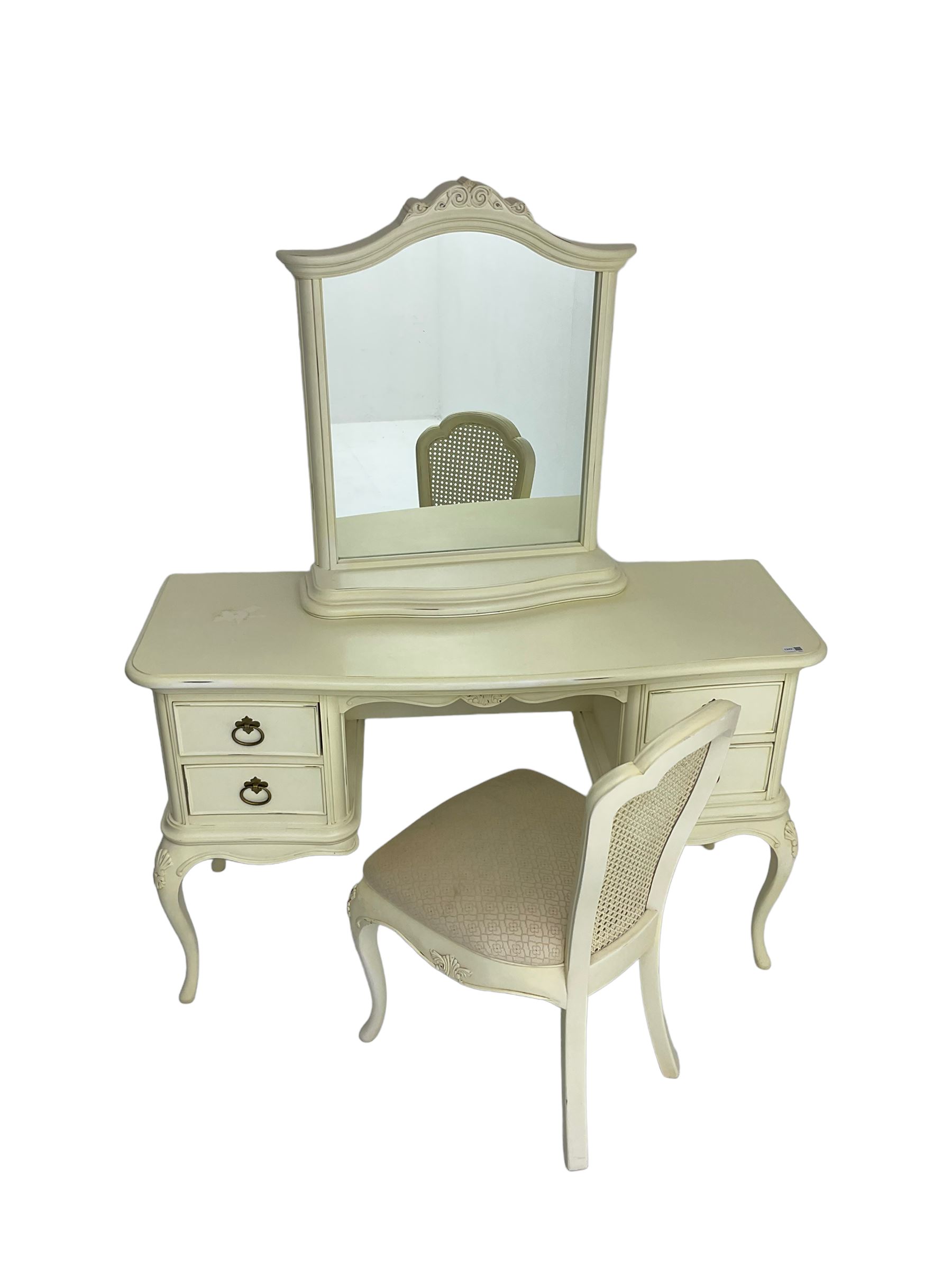 Willis and Gambier – dressing table with mirror and cane chair