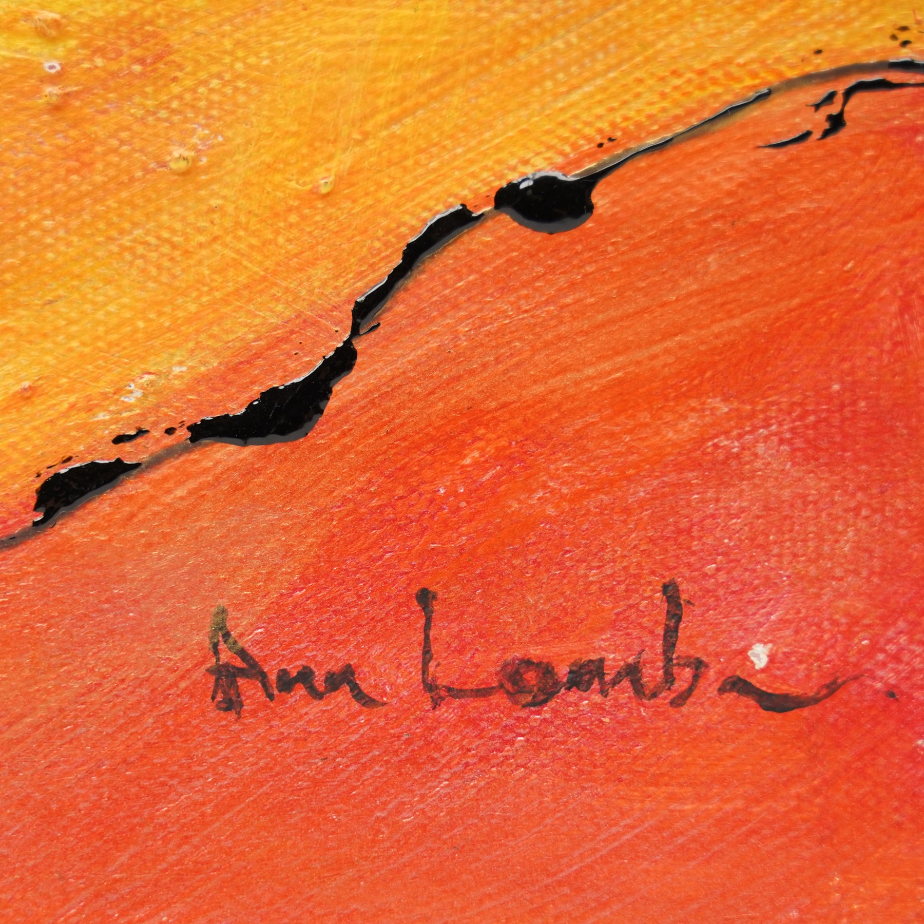 Ann Lamb (British 1955-): Tree Line, mixed media signed 37.5cm x 81.5cm (unframed)