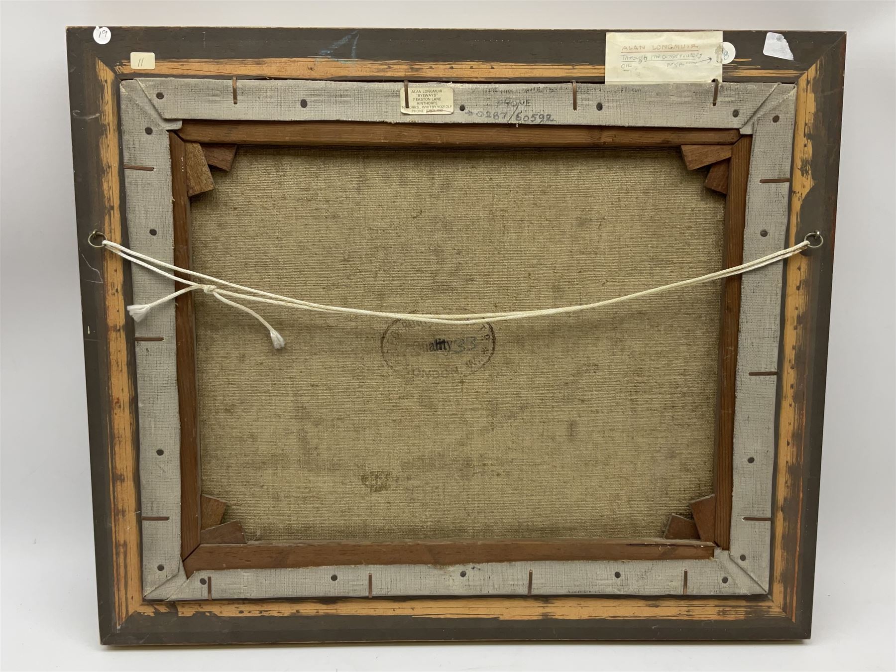 Alan Longmuir (British exh.1933-1960): 'Through the Conservatory', oil on canvas signed and dated 1950, titled verso 39cm x 49cm