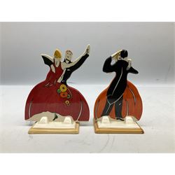 Wedgwood Bizarre Clarice Cliff Age of Jazz Dancers shape 432 and 433