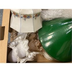 Group of assorted glass light shades, to include fly catchers, in three boxes 