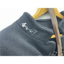Police Constabulary style uniform items comprising woollen night cape / cloak with chain fastening, helmet and truncheon