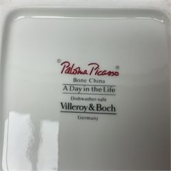 Two Villeroy & Boch Paloma Picasso plates, together with a matching trinket dish, plates D22cm