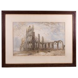 George Weatherill (British 1810-1890): Whitby Abbey, watercolour signed and dated 1882, 46cm x 70cm
