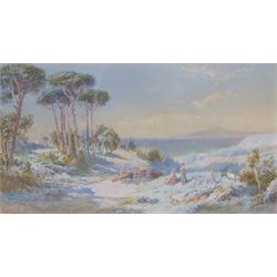 Charles Edmund Rowbotham (British 1856-1921): 'Vesuvius and the Bay of Naples from near To...