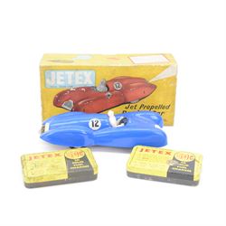 Jetex Jet Propelled Racing Car, with blue plastic body no. 12, in original box with instru...