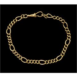 9ct gold Figaro link bracelet, stamped 375