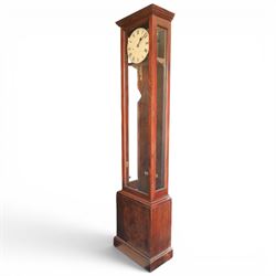 Edwardian mahogany regulator longcase clock, retailed by Maple & Co. Ltd., London, moulded...
