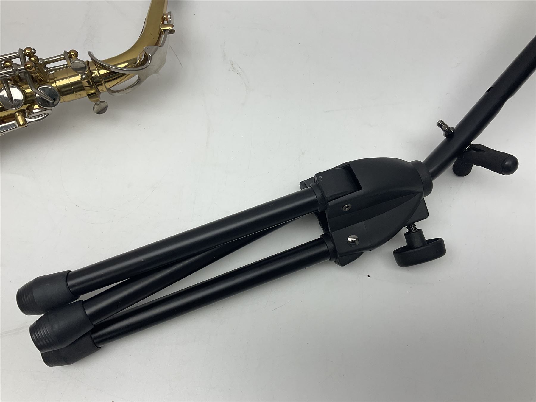 St Louis Alto saxophone, serial no.82437 in John Packer JP Blues 141 carrying case; with two-piece saxophone stand