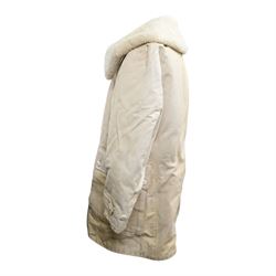 Swedish army field coat, M1909, with a sheepskin lining White 
