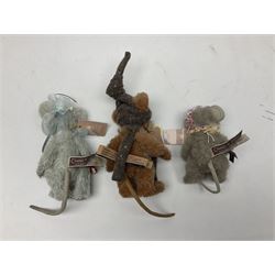 Three limited edition Charlie Bears, comprising Clockwork 168/1200, Pearl Grey 172/600, and Garter 195/600, each designed by Isabelle Lee, from the Minimo Collection, all with tags 