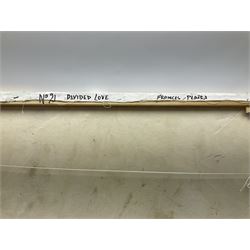 Francis Perera (Sri Lankan 1931-): 'Divided Love', oil on canvas signed, titled verso 73cm x 86cm (unframed)
Notes: Perera a noted Sri Lankan artist has had many solo exhibitions both in his home country and overseas. He is a six time winner of the Presidential Award, represented Sri Lanka in Washington DC to commemorate the 50th anniversary of its independence, exhibited at the Royal Commonwealth Society in 2002, and at the 20th International Art Festival in Germany.