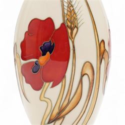 Moorcroft Harvest Poppy pattern vase, with impressed and painted marks to base, H24cm