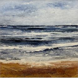 John Thornton (Northern British 1944-): ‘Lots of Noise - North Sea’, mixed media and collage signed with initials, titled verso 75cm x 74cm