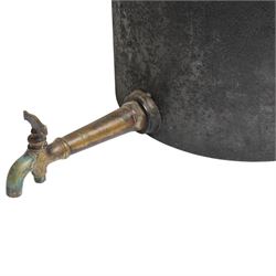 Kendrick & son (West Bromwich) -  8 gallon cast iron pot, with hook to handle and brass tap
