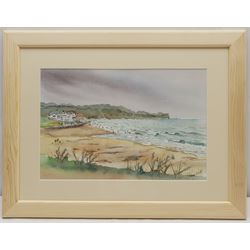 Penny Wicks (British 1949-): 'Choppy Seas Sandsend', watercolour and ink signed, titled verso 24cm x 36cm