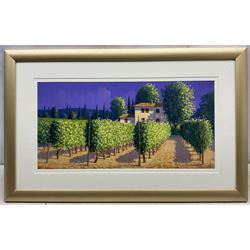 David Short (Nottingham 1940-): Tuscan Vineyards, two oils on board signed, 43cm x 43cm and 29cm x 59cm (2)
