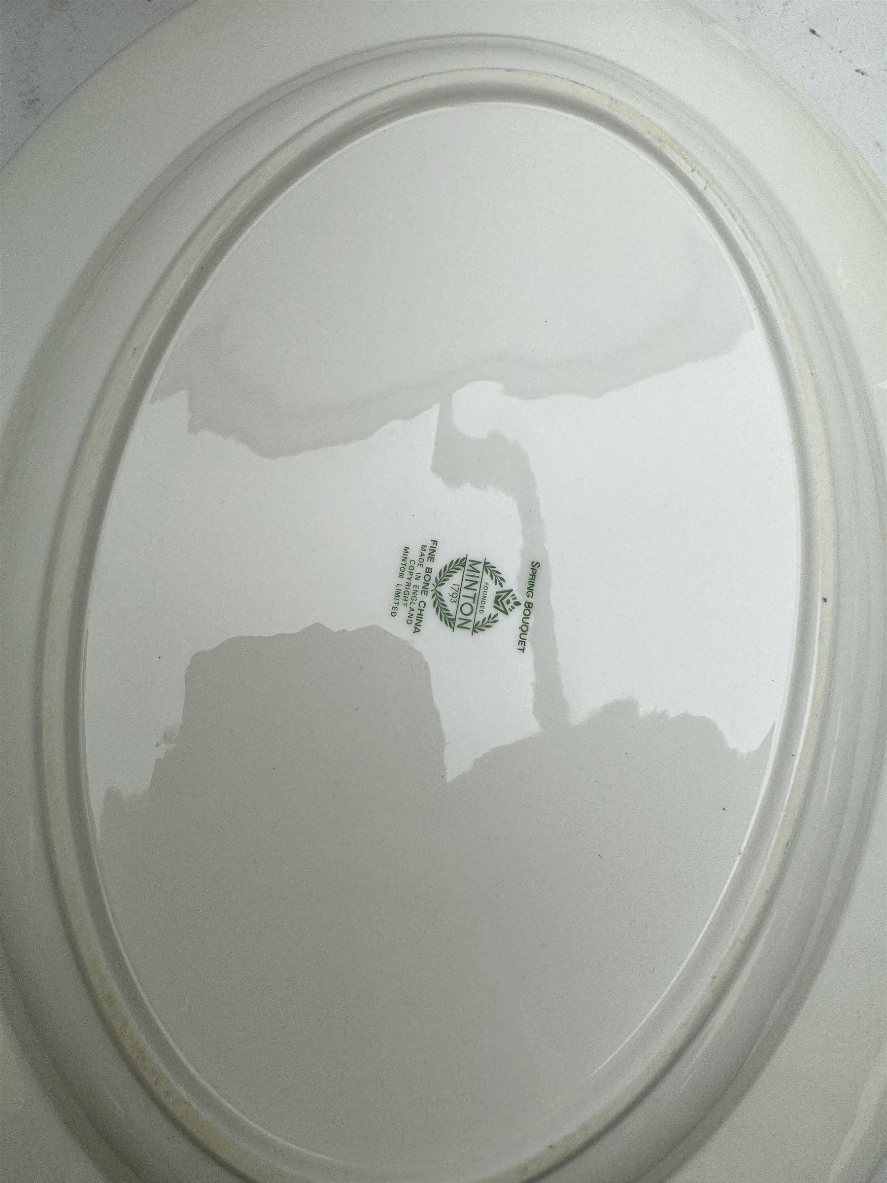 Minton Spring Bouquet pattern part tea and dinner service, including six dinner plates, six side plates, two covered dishes etc, together with Minton Marlow pattern part tea service  