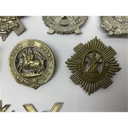 Nine Scottish glengarry badges - 6th Fifeshire Volunteer Battalion Black Watch, Lowland Regiment, Highland Regiment, Black Watch, Argyll & Sutherland Highlanders, Kings Own Scottish Borderers, Cameron Highlanders, The Royal Scots and London Scottish (9)