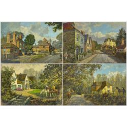 Folio of original oils and watercolours by Jack Cross (British 20th Century), to include views of Hayes in Middlesex, equestrian and town scenes, variously signed and titled (approx. 20)