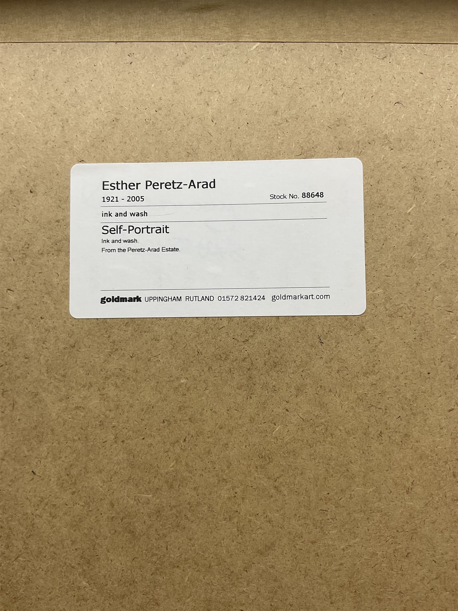 Esther Peretz-Arad (Israeli 1921-2005): Self Portrait, monochrome watercolour unsigned 75cm x 55cm 
Provenance: with the Goldmark Gallery, Uppingham, label verso; from the Peretz-Arad estate