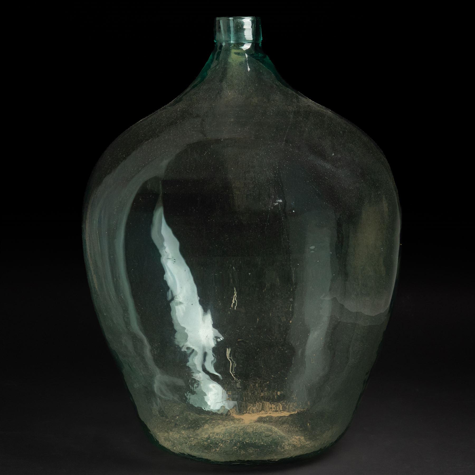  Large green glass Demijohn, H64cm  