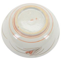 Collection of Japanese and similar ceramics, including pair of Satsuma side plates, decorated with a crowd of figures, blue and white teapot with floral decoration, blue and white vase and plates, etc