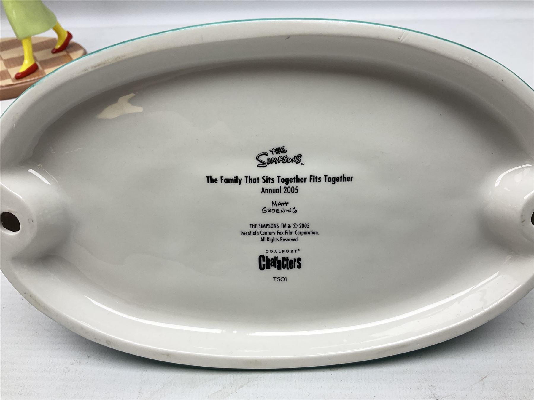 Six Coalport The Simpsons character figures, comprising limited edition 'The Family That Sits Together Fits Together' annual 2005, TS01 Two to Tango, The Gift of Maggie, Will Work For Duff, Yellow Girl Blues and Losing His Marbles, all boxed