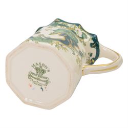Masons Ironstone Chartreuse teapot, two jugs and ginger jar 