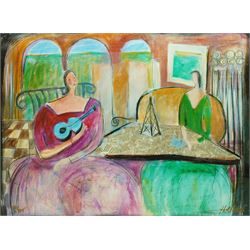 Jacqueline Holland Berkley (British 20th century): 'A Blue Violin For Sisters', limited ed...