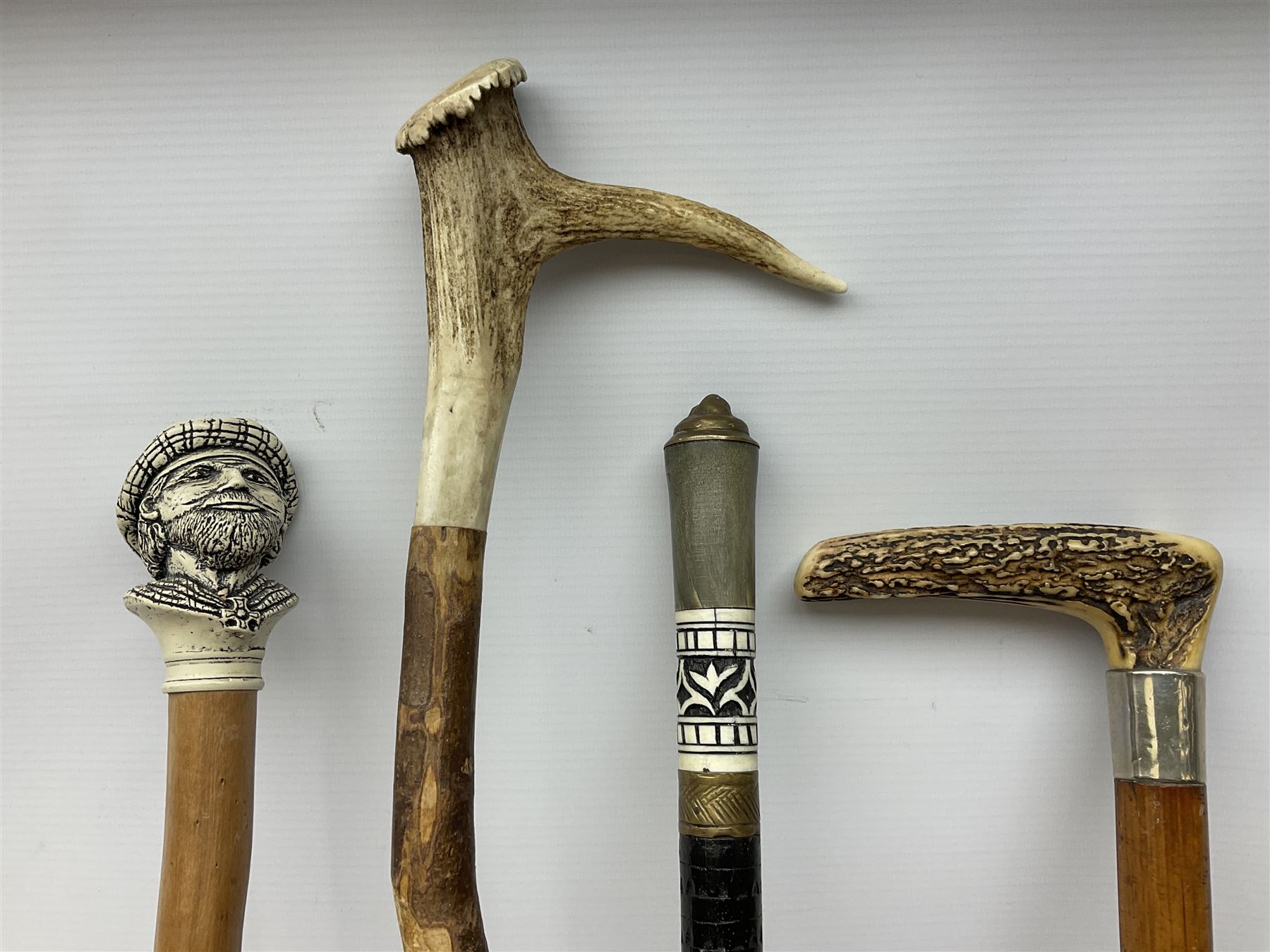 Collection of walking sticks and canes to include 19th/ early 20th ...