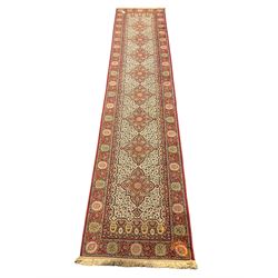 Persian Madras design rug, beige and red ground