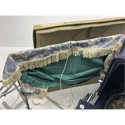Silver Cross blue pram, with folding canopy and apron