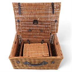 Three wicker baskets, largest L59cm 