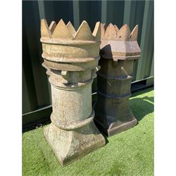 Two terracotta crown top chimney pots - THIS LOT IS TO BE COLLECTED BY APPOINTMENT FROM DUGGLEBY STORAGE, GREAT HILL, EASTFIELD, SCARBOROUGH, YO11 3TX