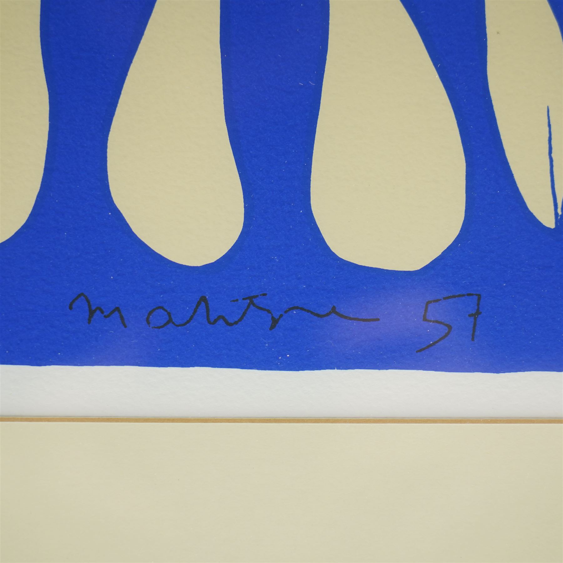 After Henri Matisse (French 1869-1954): 'Composition Fond Bleu' and 'Jeune Fille Rêvant près d'un Bocale de Poissons', two lithographs signed in the plate max 46cm x 63cm (2)