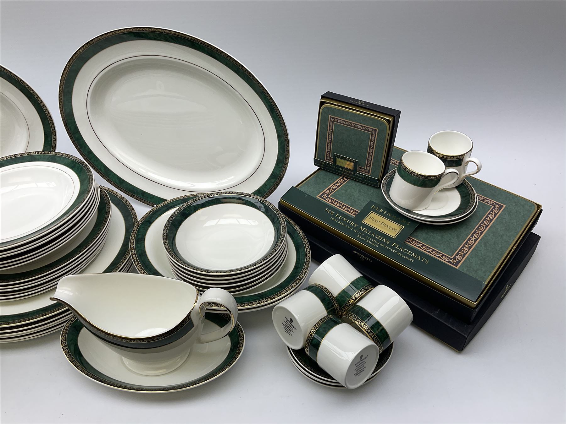 Wedgwood dinner service, twelve place mats and six coasters consisting