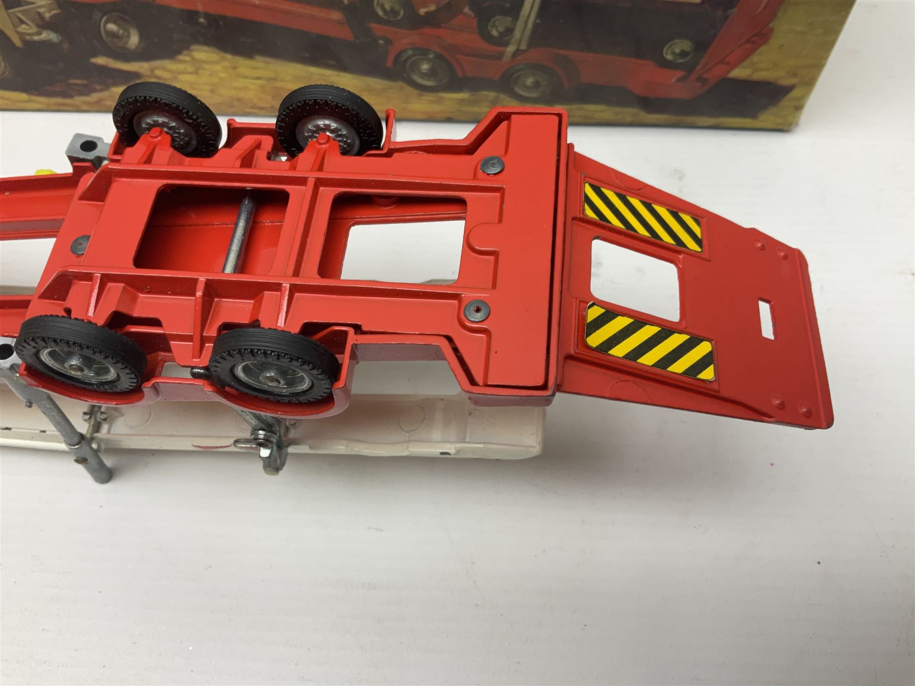 Corgi - Gift Set no.41 comprising Carrimore Mark Iv Transporter, Morris Mini-Cooper, BMC Mini-Cooper S, Morris Mini-Minor, Volvo P.1800 and Sunbeam IMP; missing MGC GT car; in original box 