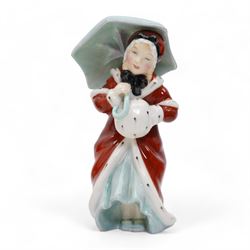 Six Royal Doulton figures comprising 'Jack' and 'Jill' HN2060 & HN2061, 'Once Upon a Time', 'Tootles', 'Miss Muffet' and 'Linda' (6)