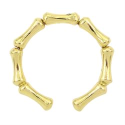 Chimento 18ct gold single stone round brilliant cut diamond bamboo ring, hallmarked