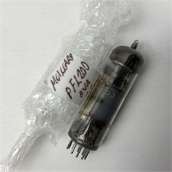Collection of Mullard thermionic radio valves/vacuum tubes, including PY500, PFL200, EF80, PC88, PCL86, etc approximately 60 as per list, unboxed